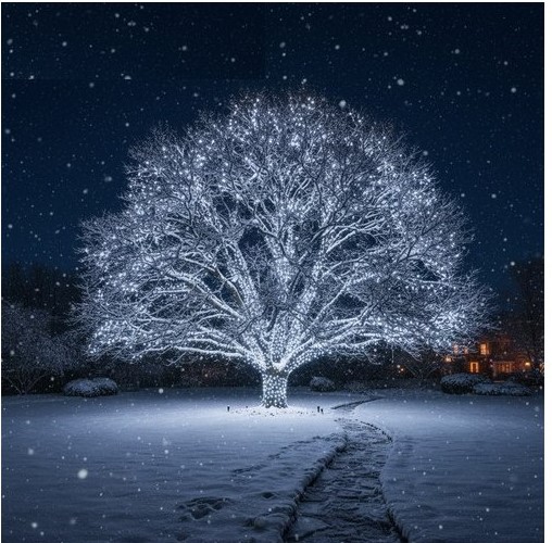 Łańcuch lampek świątecznych - zimna biel 500 led 35 m